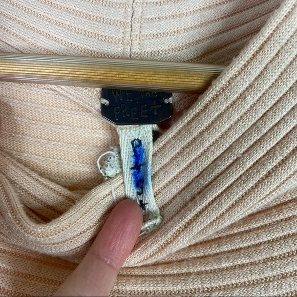 Free People Light Pink Lover Rib Thermal Split Back Sweater - Picture 5 of 11